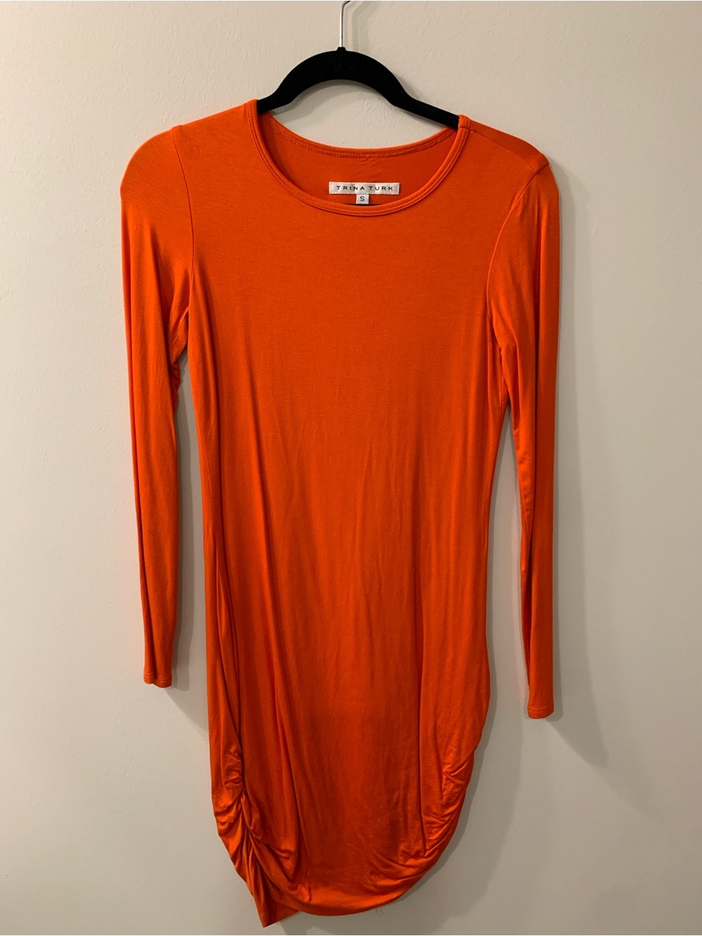 Trina Turk Bright Orange Long-Sleeve Dress